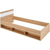 Bett Basic Two - Weiß/Eiche Artisan, KONVENTIONELL, Holzwerkstoff (90/200cm)