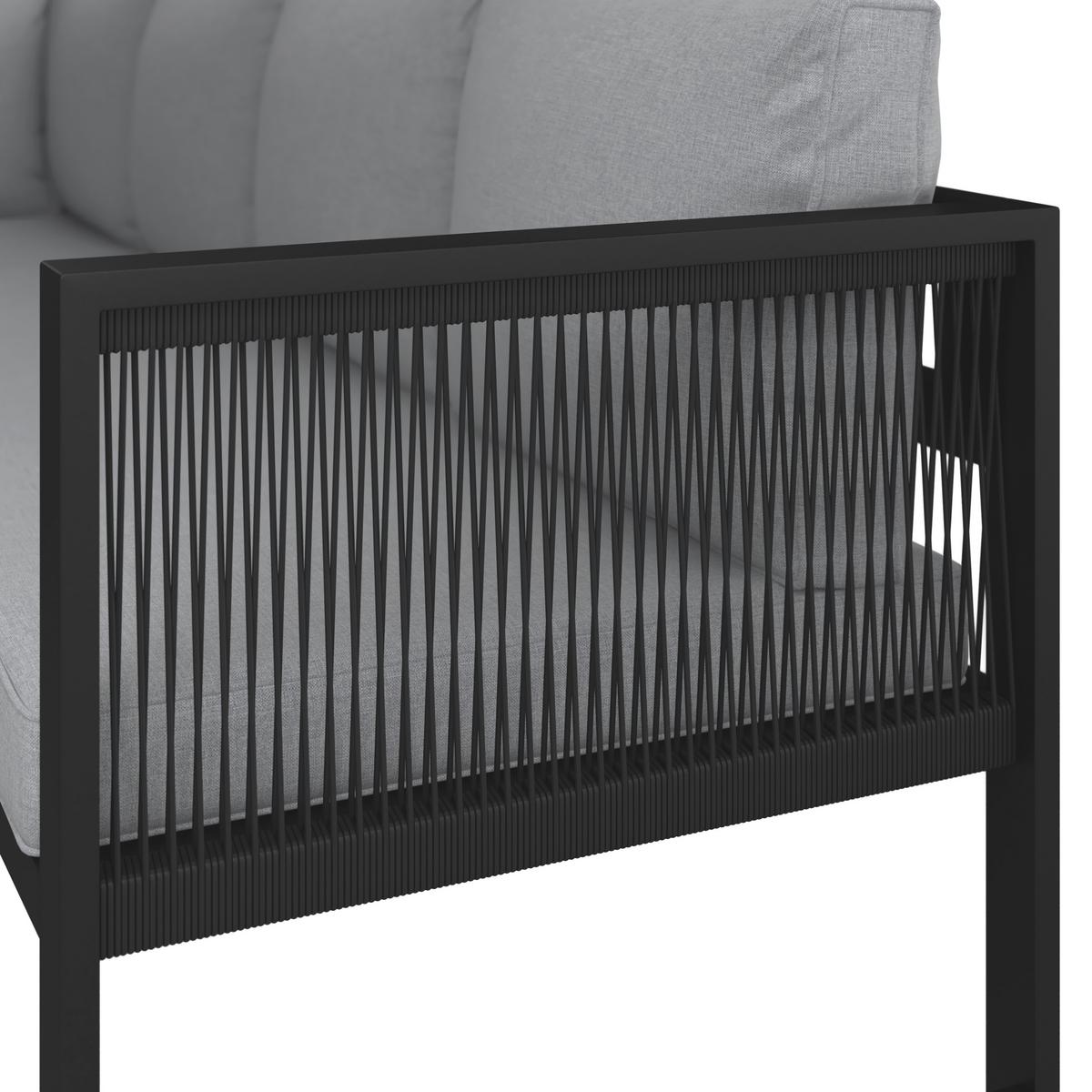 Záhradná sedacia súprava PERGOLINA - sivá/svetlosivá, Modern, kov/textil (194/245cm) - Bessagi Garden