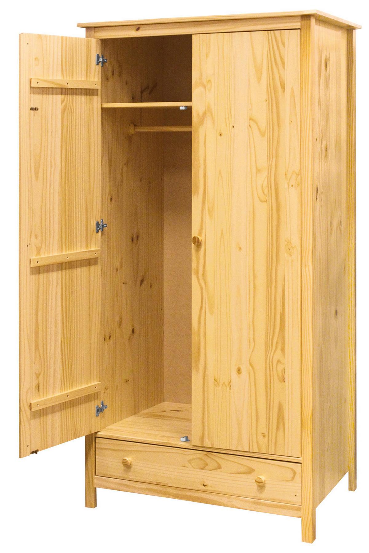 Drehtürenschrank Naturfarben B: 100 Cm - Naturfarben, Natur, Holz (100/190/58cm) - Livetastic