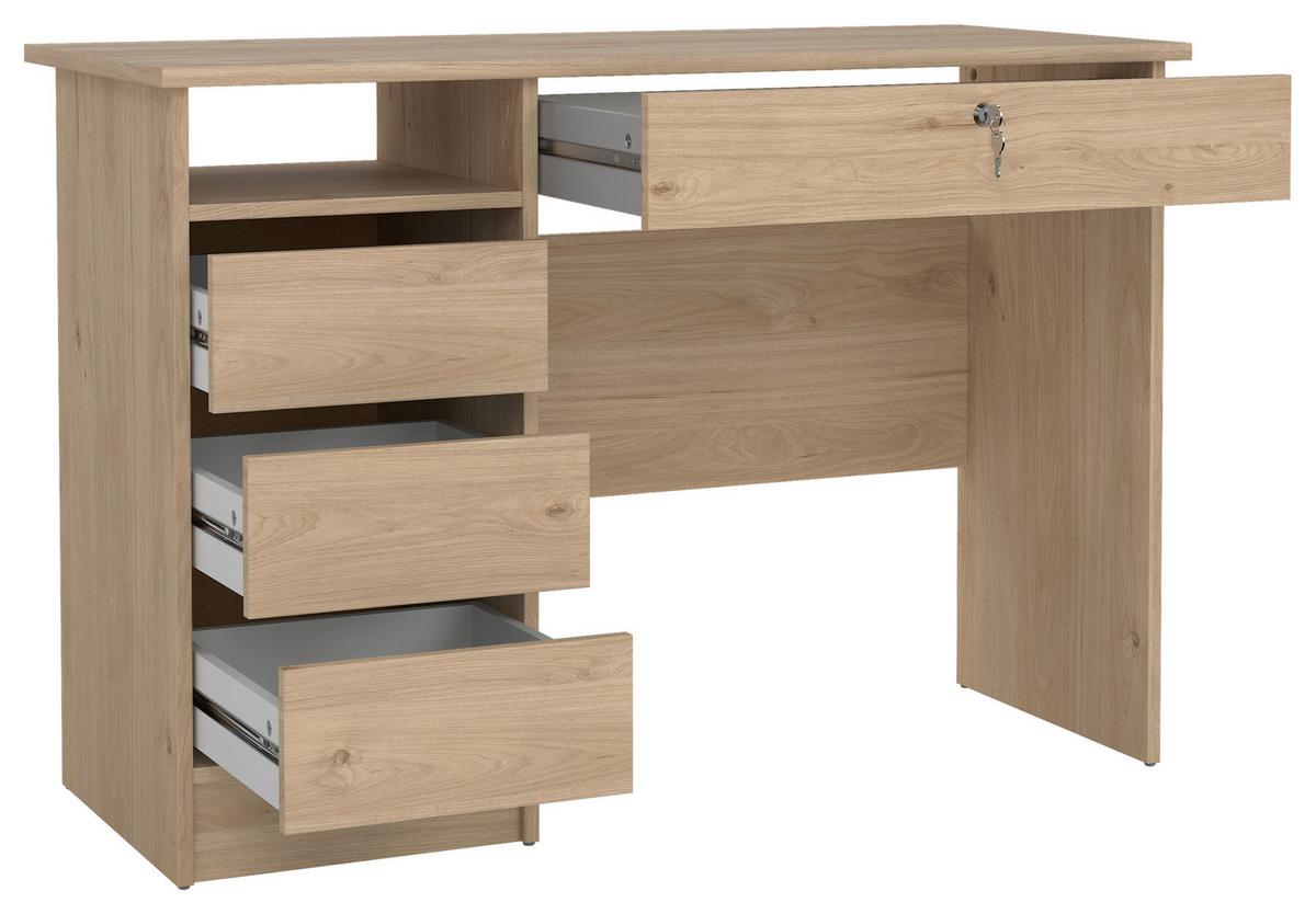 Schreibtisch Function Plus Eichefarben, L: 109,3 cm - Eichefarben, MODERN, Holzwerkstoff (109,3/48,5/75,6cm) - P & B