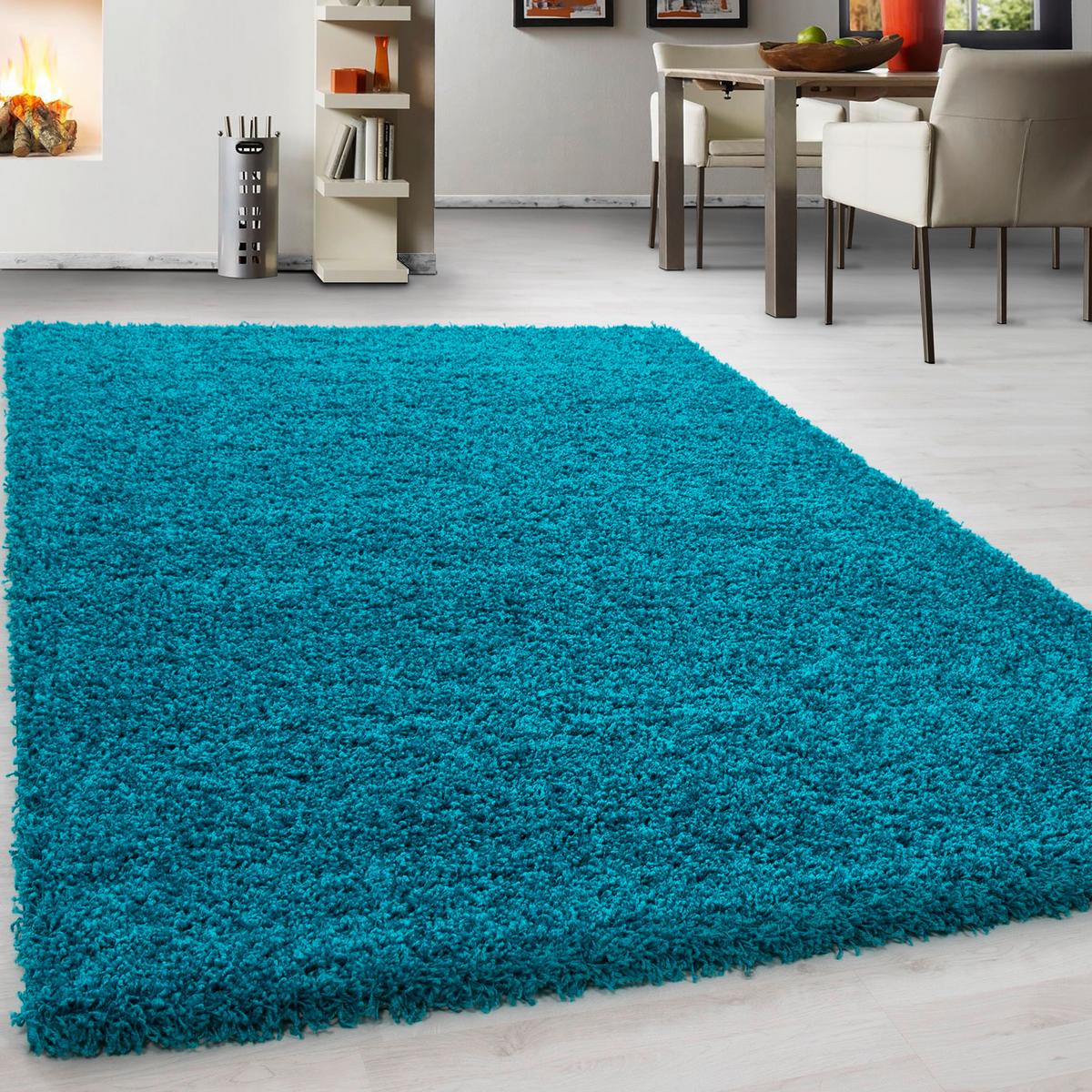 Hochflor Teppich Türkis Life 120x170 cm - Türkis, KONVENTIONELL, Textil (120/170cm)