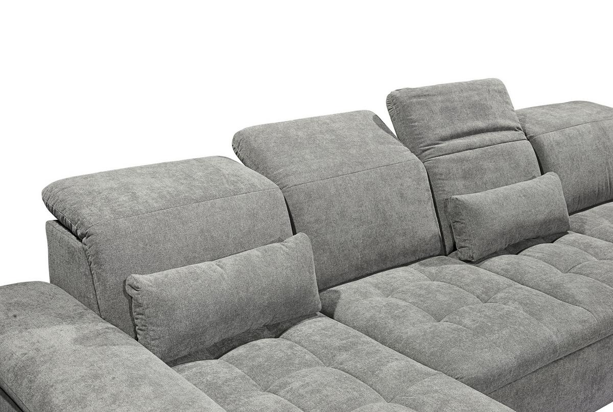 Sedací souprava WAYNE U - barvy stříbra/jílová barva, Konvenční, textil/plast (188/340/240cm) - MID.YOU