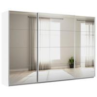 Schwebetürenschrank Mit Spiegel B: 315cm Feldkirch - Silberfarben/Weiß, MODERN, Glas/Holzwerkstoff (315/210/62cm)