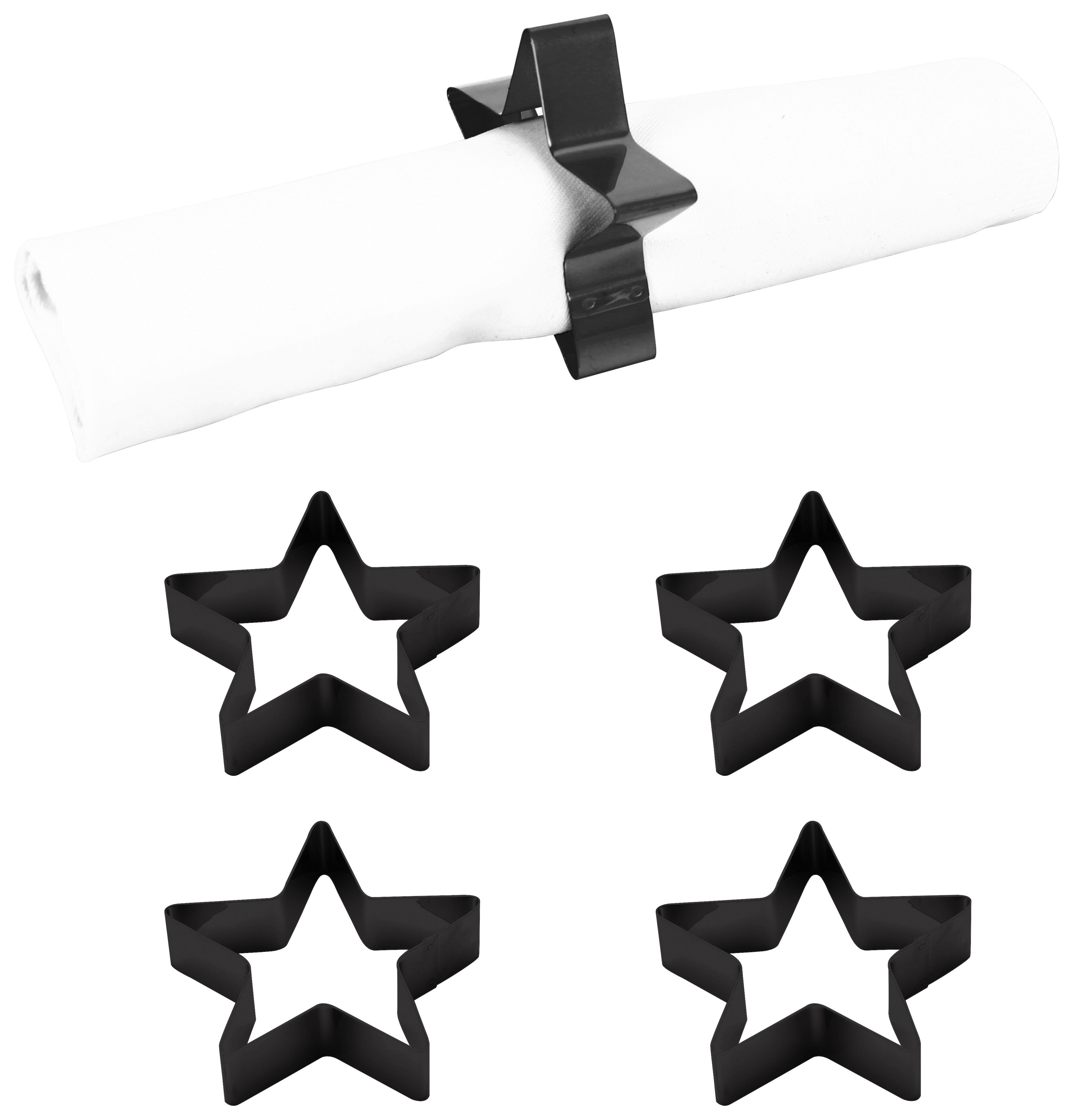 Serviettenring Echtwerk Serviettenring-Set - Schwarz, Design, Metall (7 cmcm) - Echtwerk