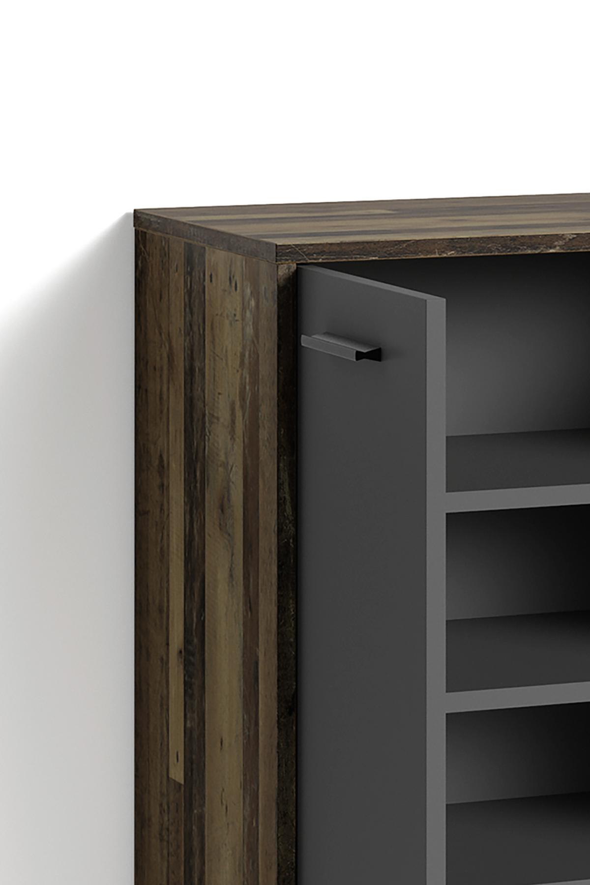 Schuhschrank Ben Alteiche Dekor/Anthrazit B: 63 cm - Alteiche/Anthrazit, MODERN, Holzwerkstoff (63/83/35cm) - MID.YOU