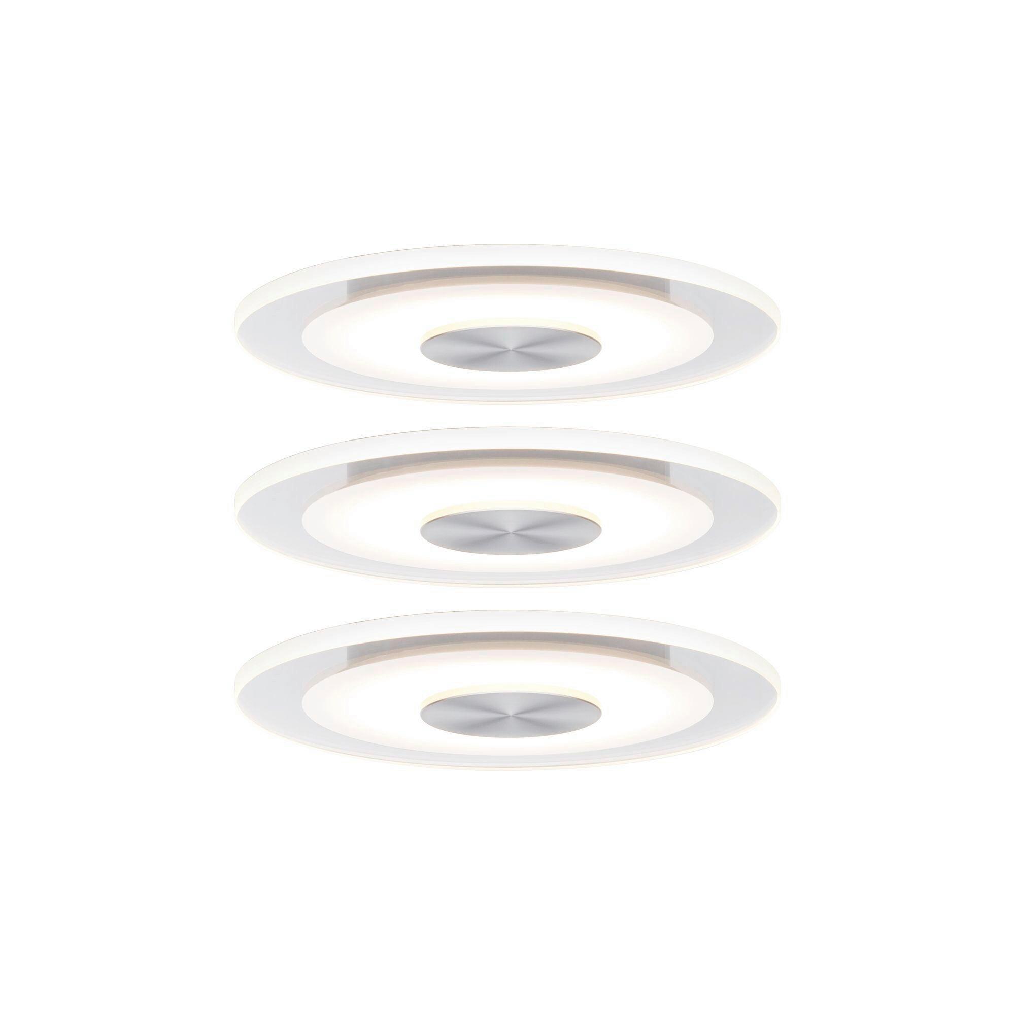 Led-deckenleuchte 3er-set Ø 12 Cm, 1-Flammig, Rund - Basics, Metall (12cm) - Paulmann