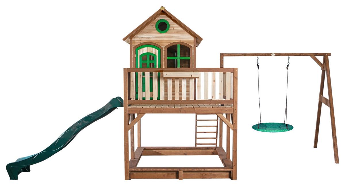 Spielturm A030.154.00 - Braun/Grün, KONVENTIONELL, Holz (613/291/277cm) - Ambia Garden
