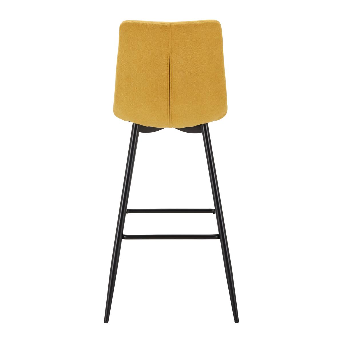 Sada barových židlí LUKA žlutá 2 ks - černá/žlutá, Moderní, kov/dřevo (42,5/100/49cm) - P & B