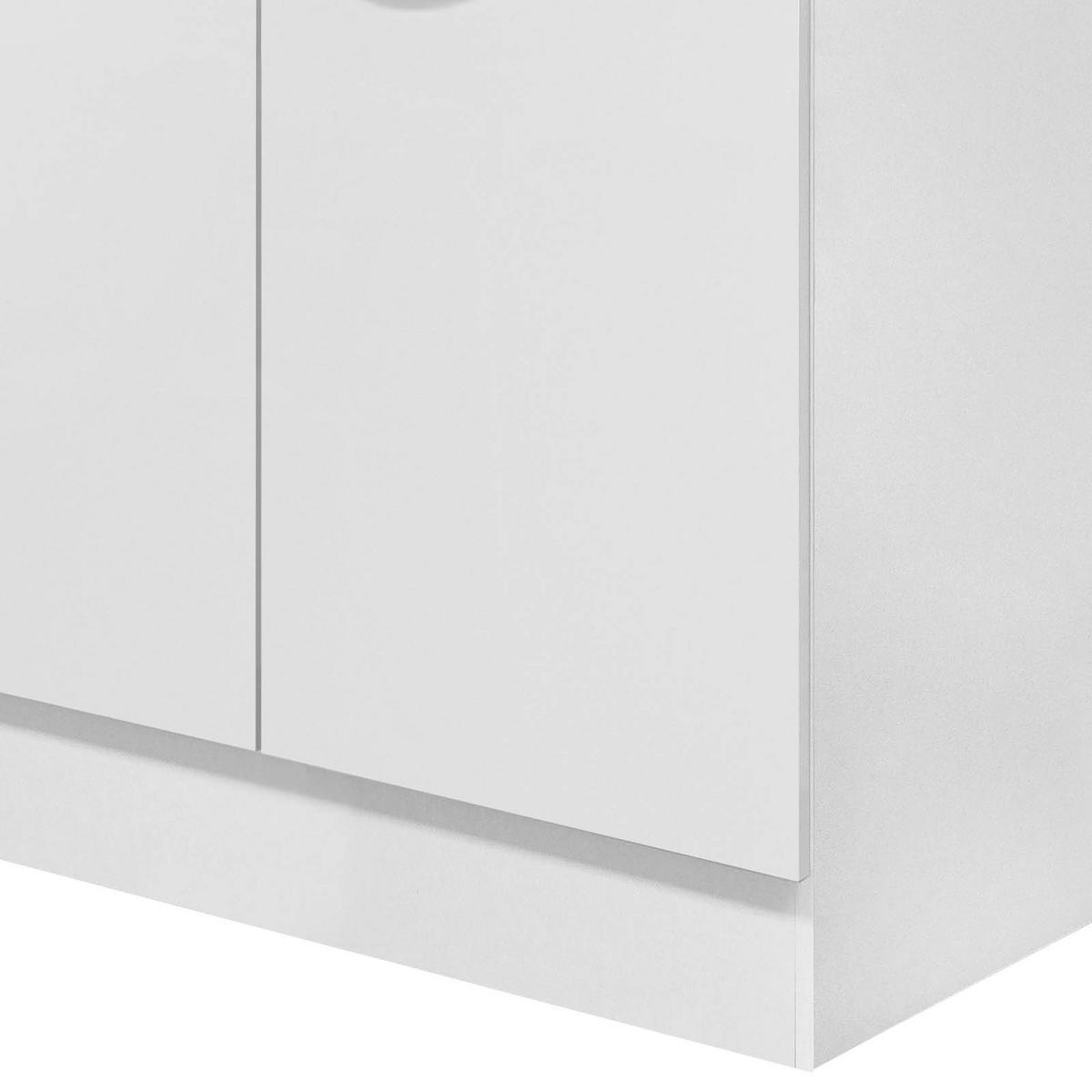 Spülenschrank Mit Spüle Alba B: 100 cm Weiß/Schiefer - Schieferfarben/Weiß Hochglanz, MODERN, Holzwerkstoff (100/86/57cm)