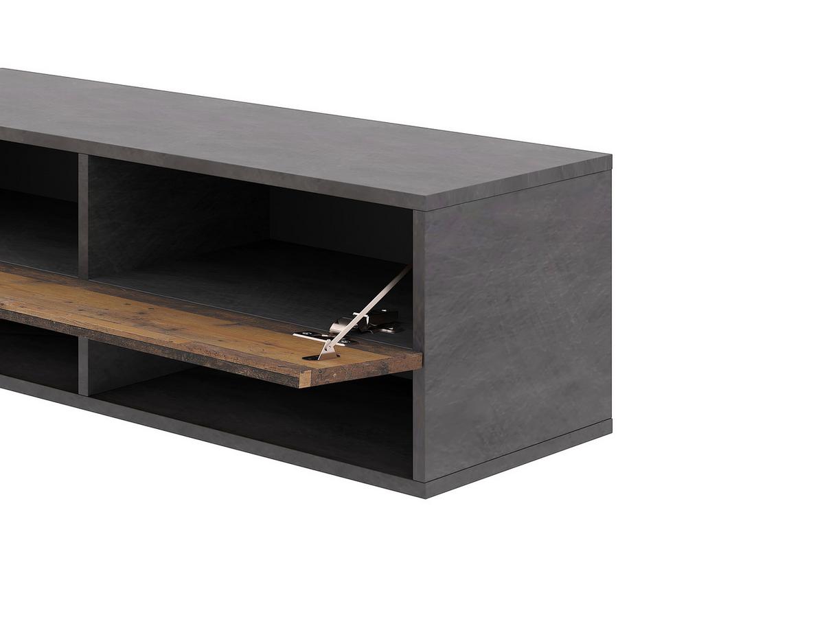 Lowboard Derby 280 - Alteiche/Dunkelgrau, Design, Holzwerkstoff (280/31,5/32,5cm) - Livetastic