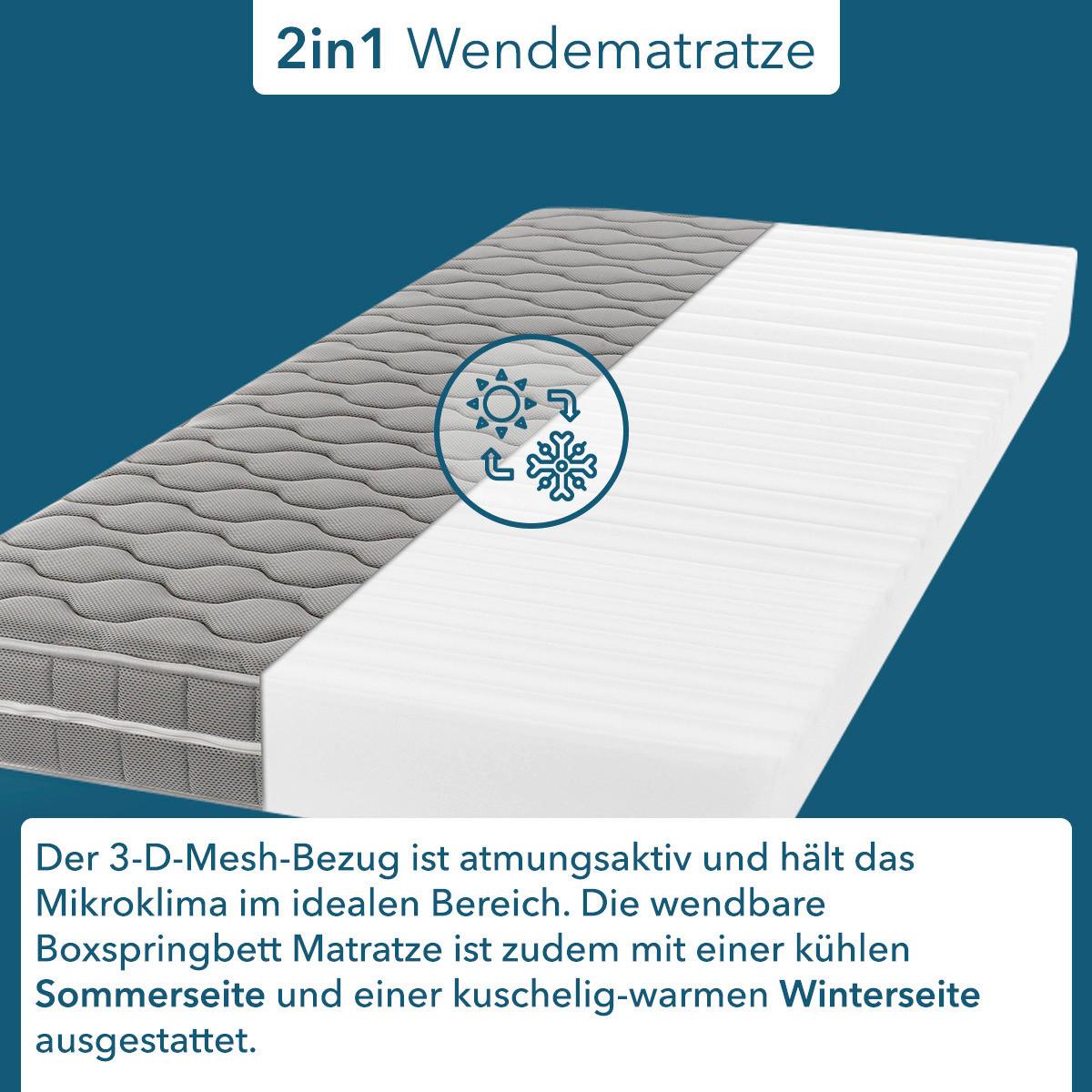 Viscomatratze Visko Plus 140x200 cm H2/H3 H: 16 cm - Hellgrau, Basics, Textil (140/200cm) - P & B