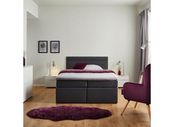 Boxspring Posteľ Rosa 140 - tmavosivá, Moderný, drevo/textil (205/140/103cm) - Modern Living Boxspring Posteľ Rosa 140 - tmavosivá, Moderný, drevo/textil (205/140/103cm) - Modern Living