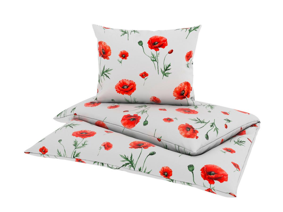 Bettwäsche Poppy - Rot/Weiß, MODERN, Textil - Luca Bessoni