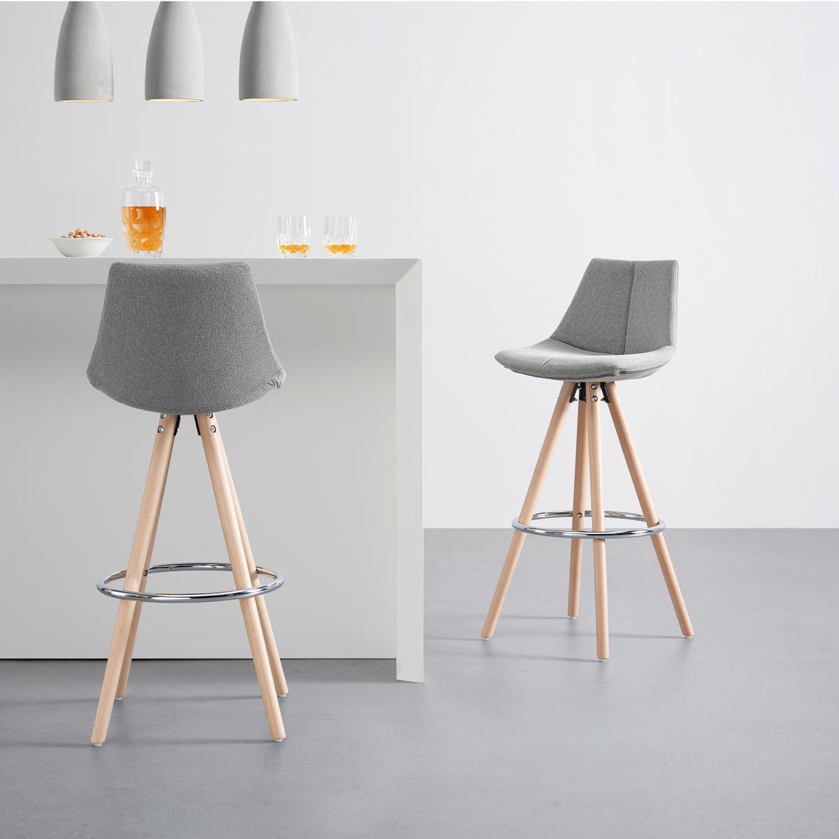 Barová židle NELO světle šedá - šedá/barvy chromu, Moderní, kov/dřevo (42/100/33cm) - Bessagi Home