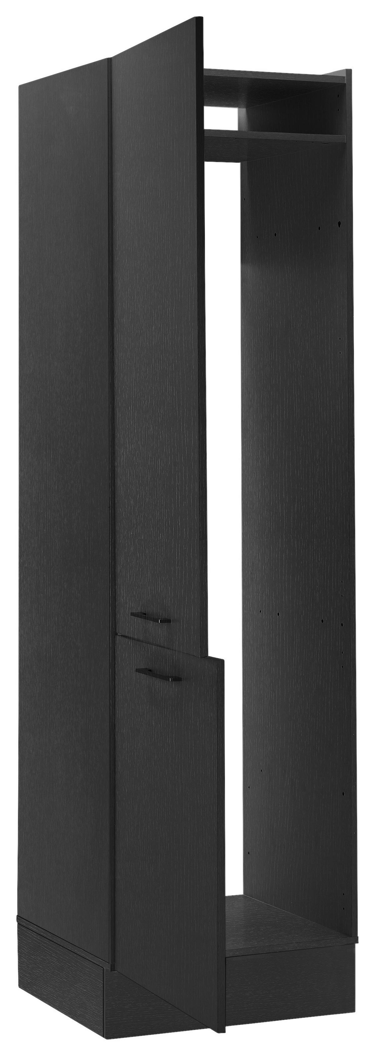 Skříňka na spotřebiče TURIN - černá, Moderní, kov/kompozitní dřevo (60/210/57cm)