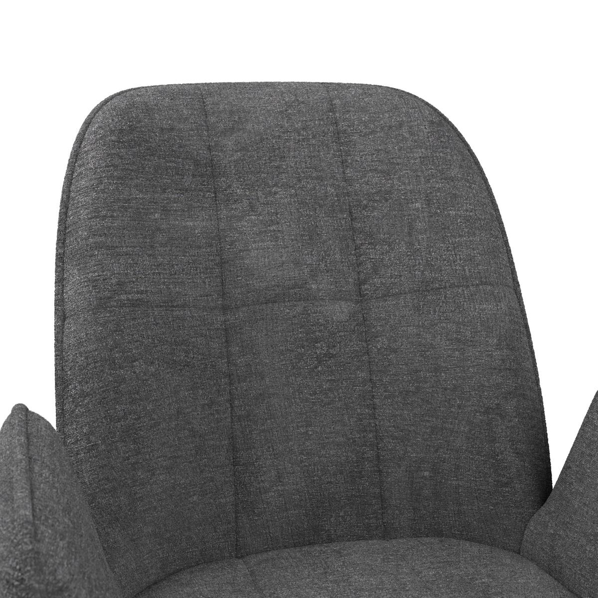 Armlehnstuhl Fria Giga Webstoff dunkelgrau, B: 59cm - Dunkelgrau/Schwarz, KONVENTIONELL, Textil/Metall (59/86/62cm)