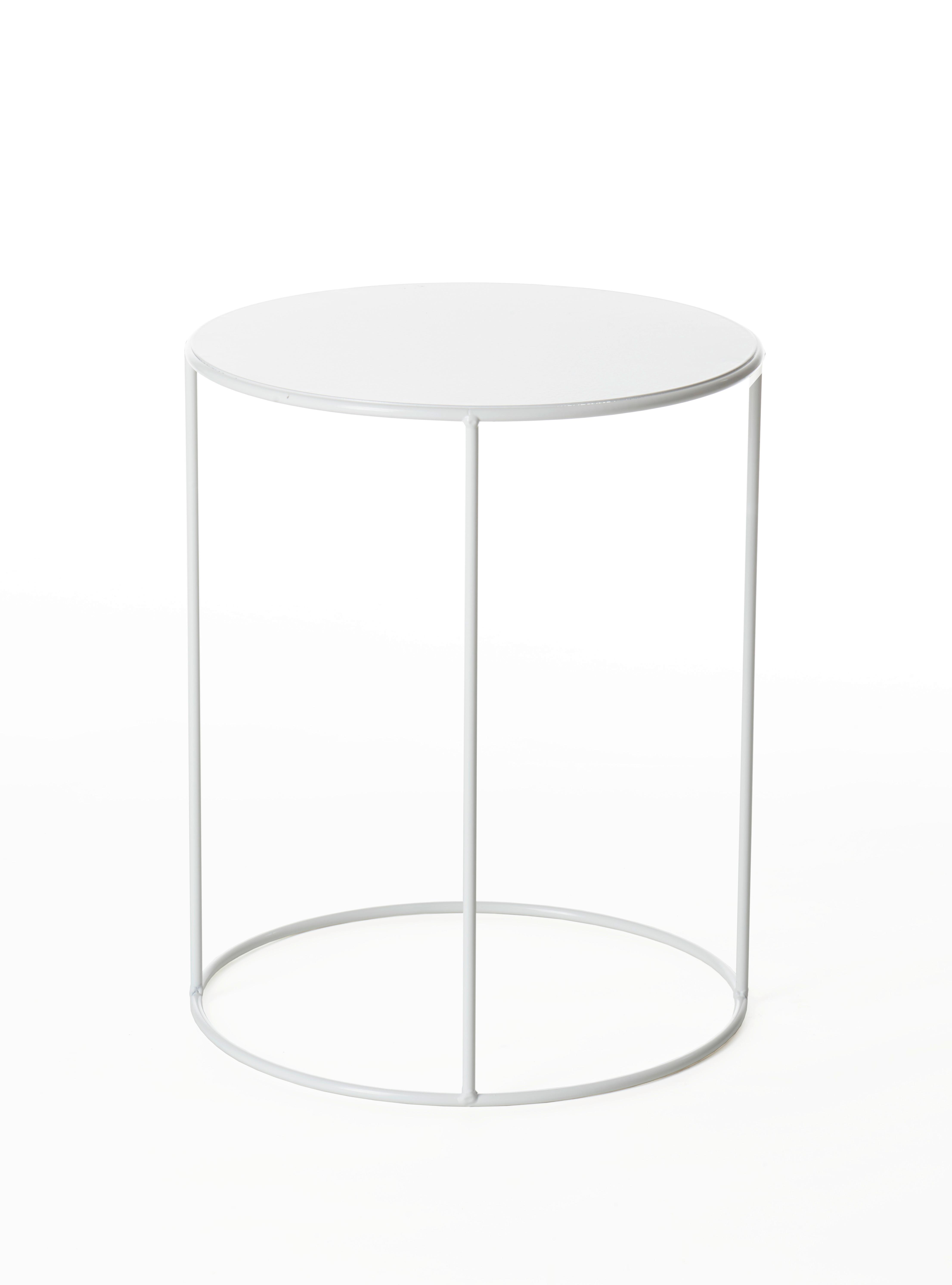 MID.YOU Couchtisch Rund Stahl, Weiß