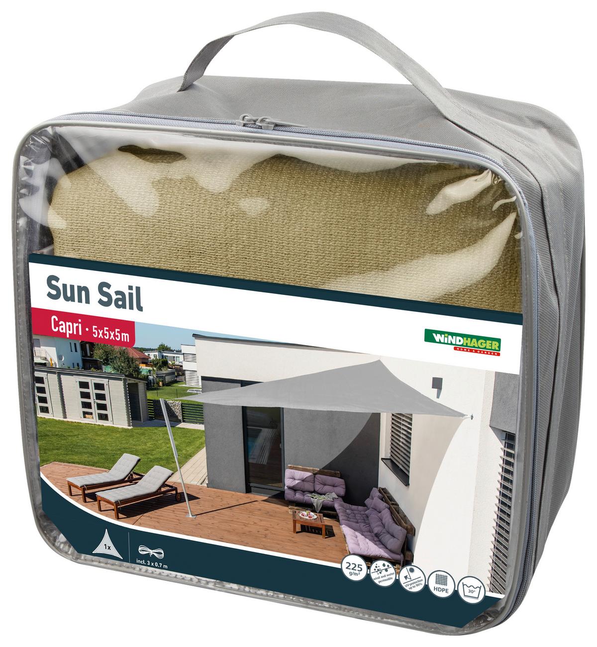 Sonnensegel Dreieck 5x5x5 m - Champagner, Basics (500/500/500cm)