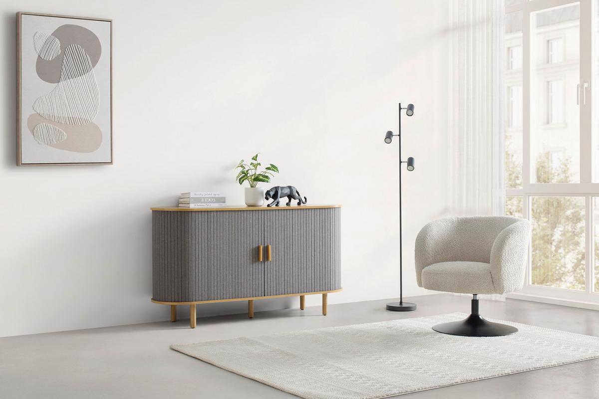 ŠIROKÁ KOMODA ARVID -EXKLUSIV- - sivá/prírodná farba, Modern, drevo/kompozitné drevo (140/75/40cm) - Mömax