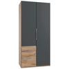 Drehtürenschrank Level 36 A Graphit/Eiche Dek., B:100cm - Plankeneiche/Graphitfarben, MODERN, Holzwerkstoff (100/216/58cm) - MID.YOU