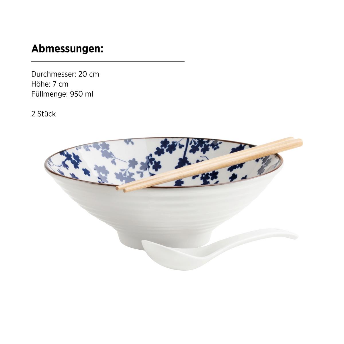 Chinesisches Tafelservice Porzellan 6 -Teilig. Blau/Weiß - Blau/Weiß, Basics, Keramik - Mäser