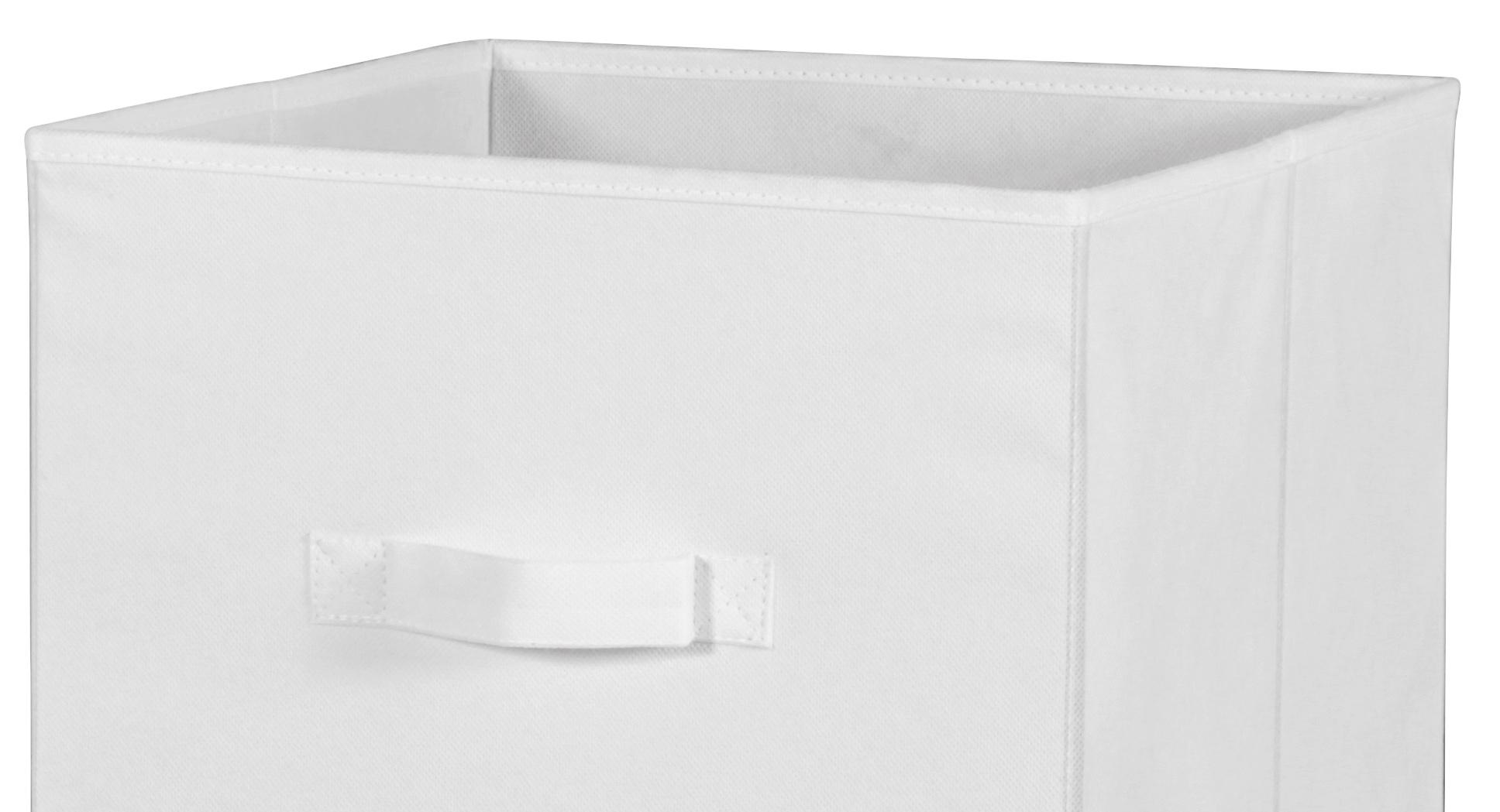 Faltbox Cliff Vlies Weiß 32x32x32 cm mit Tragegriff - Weiß, MODERN, Textil (32/32/32cm)