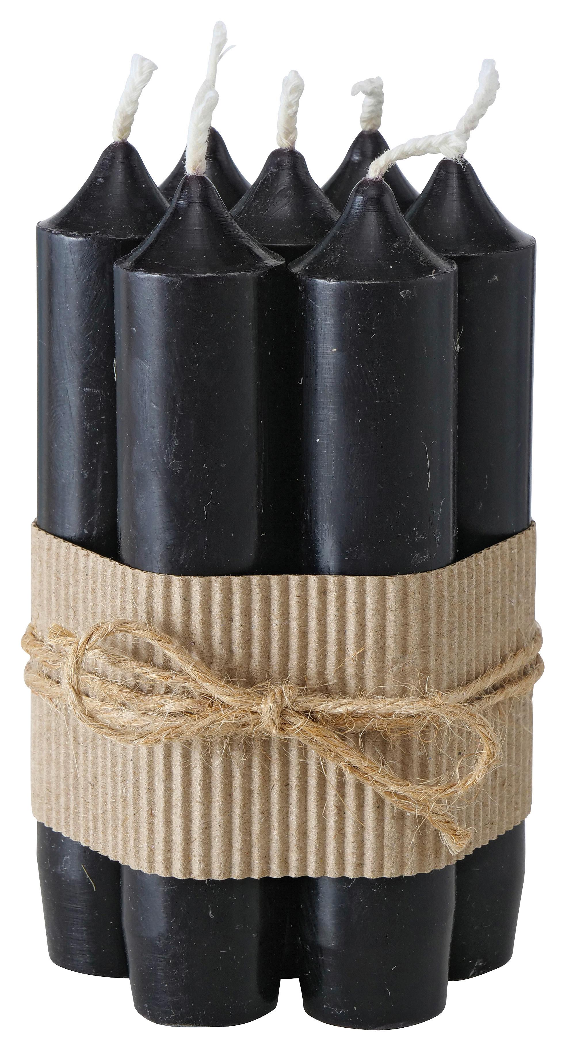 Sada dlhých sviečok Melia, 7 ks/bal. - čierna, Design, parafín (2,2/11cm) - Modern Living