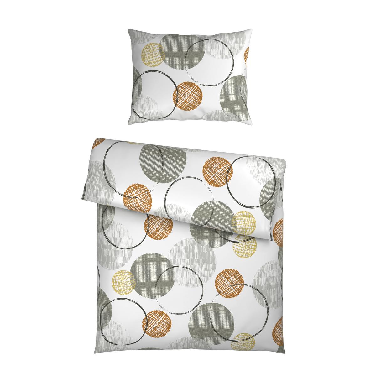 Bettwäsche Sandra - Senfgelb/Grau, MODERN, Textil - Luca Bessoni