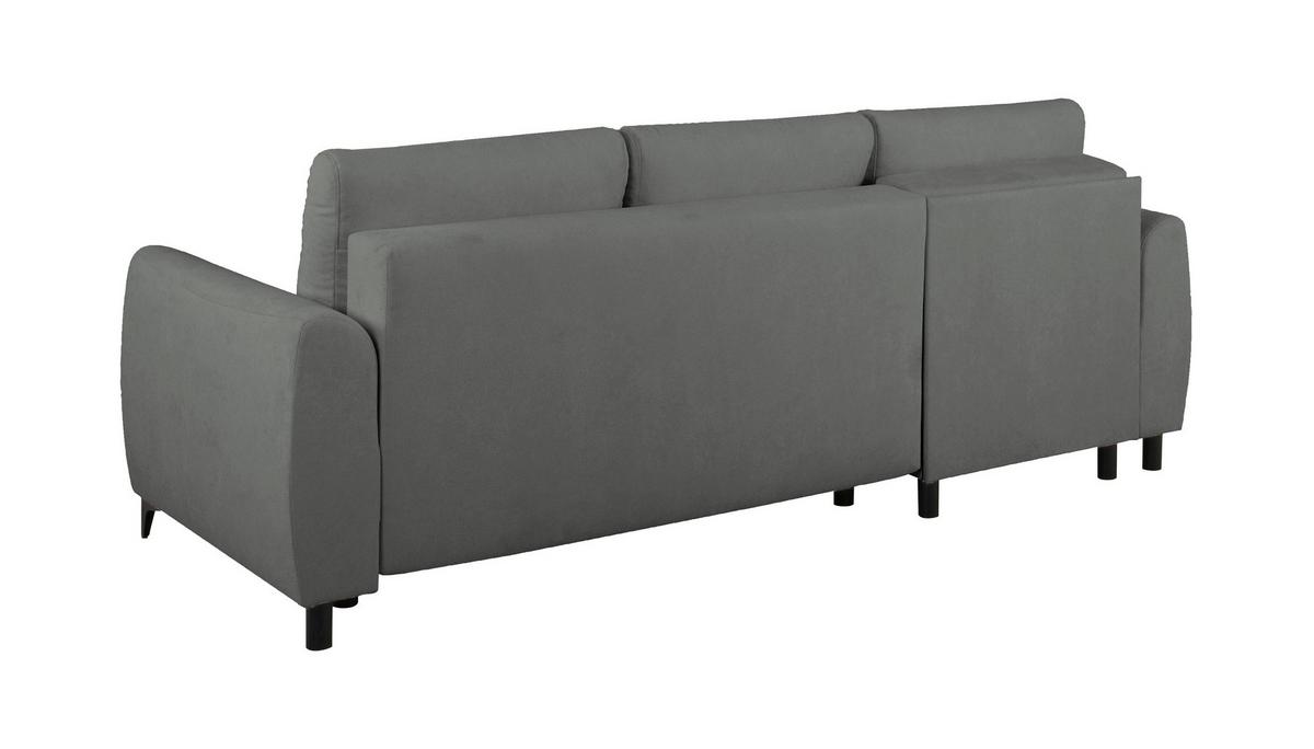 Ecksofa Moli, Dunkelgrau S: 236x148 cm - Dunkelgrau/Schwarz, Design, Textil (236/148cm) - MID.YOU