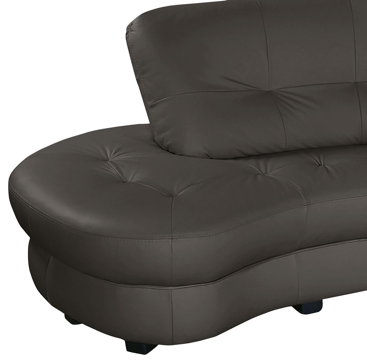 Ecksofa Bretania Dunkelbraun, S: 113x300 cm - Dunkelbraun/Schwarz, Design, Leder/Textil (113/300cm) - Livetastic