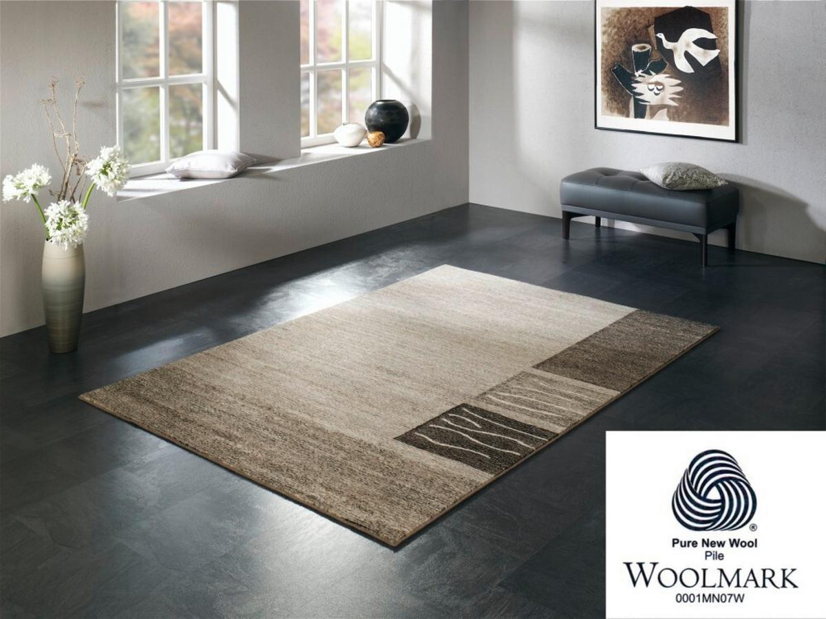 Webteppich Natura Wool Corner Naturfarben 65x130 cm - Naturfarben, KONVENTIONELL, Textil (65/130cm) - Novel