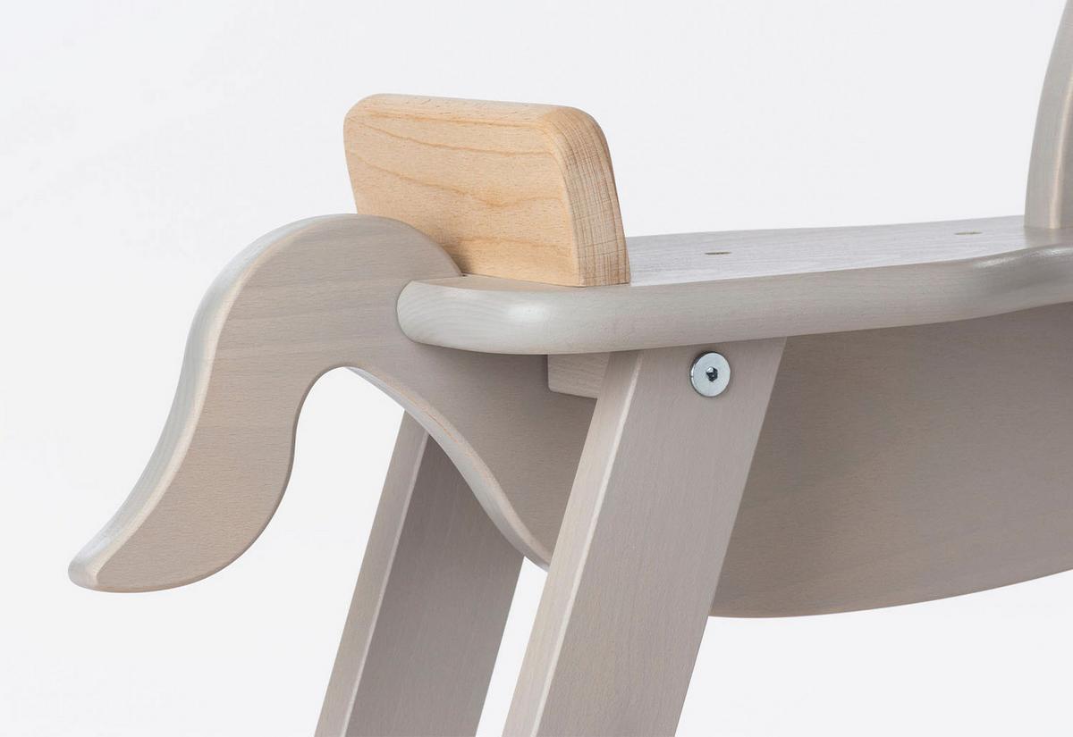 Schaukelpferd Pinolino mit Ring - Hellgrau/Naturfarben, Basics, Holz (86/31/58cm) - Pinolino