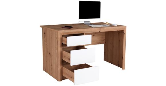 Schreibtisch mit Stauraum B 152cm H 78cm Kashmir New - Eichefarben/Weiß, MODERN, Holzwerkstoff (152/78/60cm) - James Wood