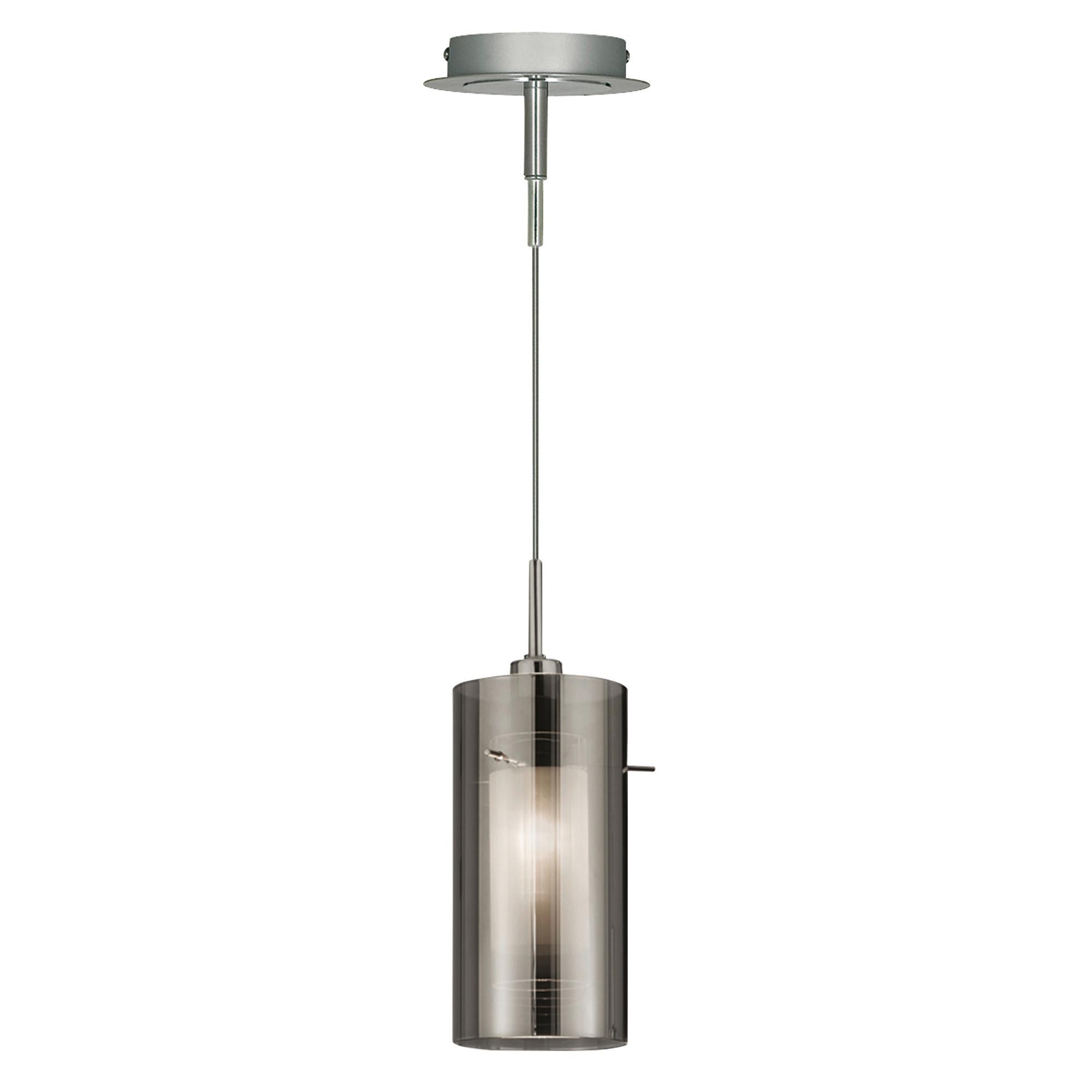 Hängeleuchte Duo Ll Pendant 2301sm - Chromfarben/Silberfarben, Basics, Glas/Metall (13/26cm)