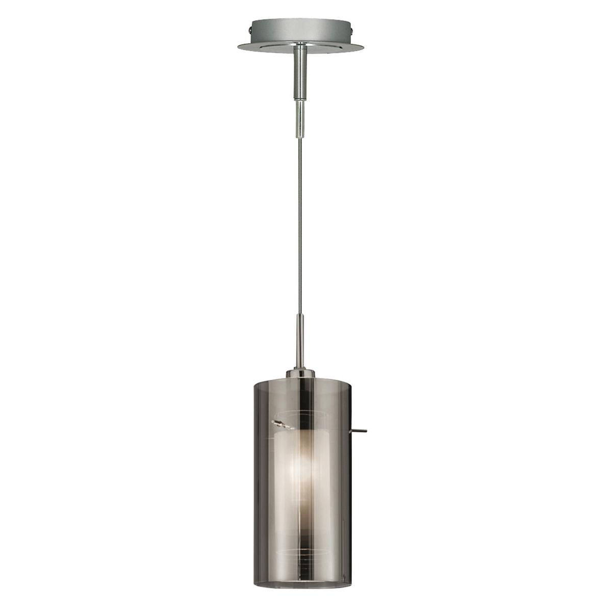 Hängeleuchte Duo Ll Pendant 2301sm - Chromfarben/Silberfarben, Basics, Glas/Metall (13/26cm)