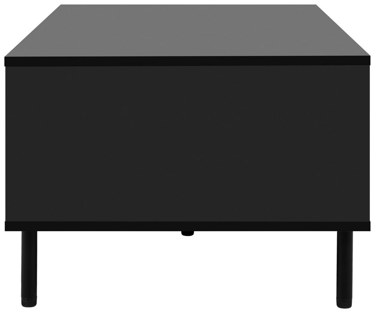 Couchtisch Monza 55a - Schwarz/Eiche Artisan, Design, Holzwerkstoff/Metall (110,5/67/47cm) - Livetastic