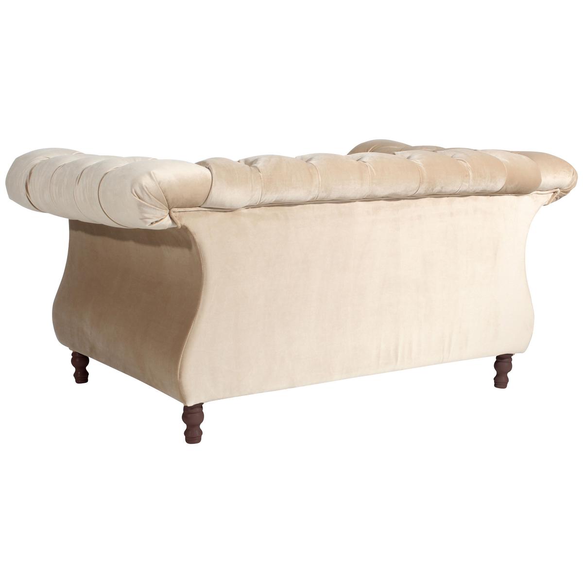 CHESTERFIELD-SESSEL IVETTE - Sandfarben/Nussbaumfarben, Design, Textil (167/80/100cm) - Max Winzer