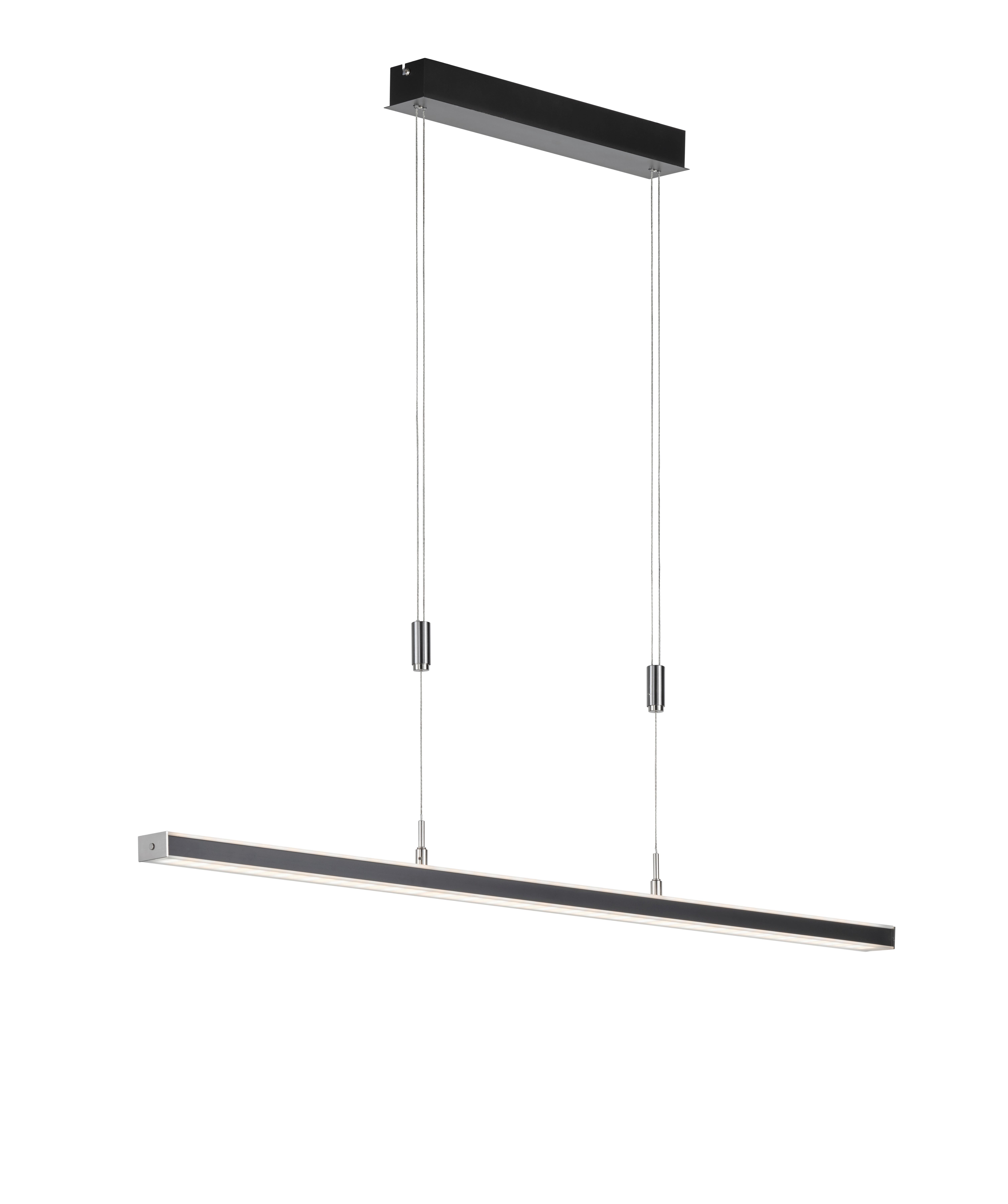 LED-Hängeleuchte 60538 - Schwarz/Nickelfarben, Design, Metall (115/7/90cm) - Fischer & Honsel