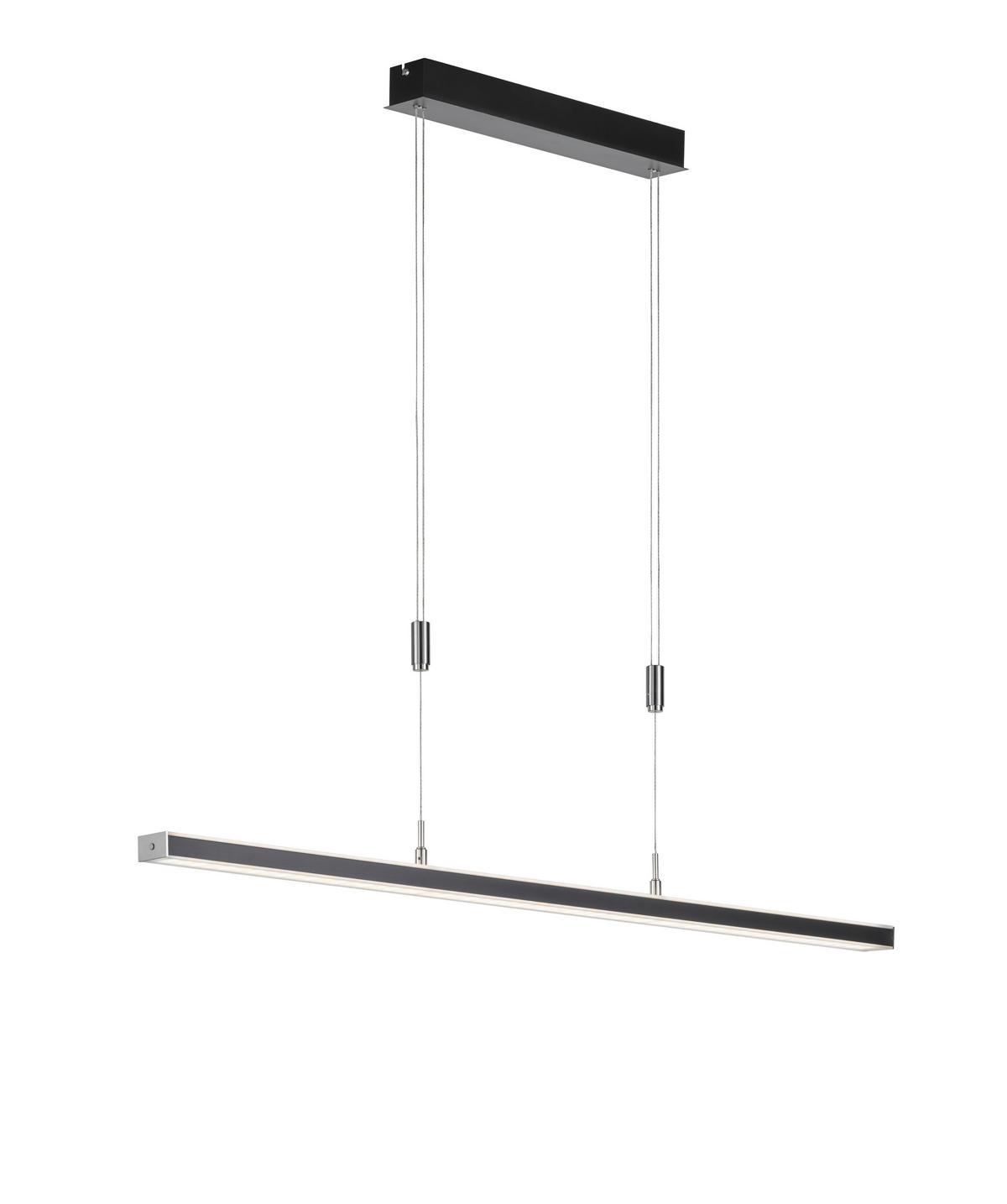 LED-Hängeleuchte 60538 - Schwarz/Nickelfarben, Design, Metall (115/7/90cm) - Fischer & Honsel