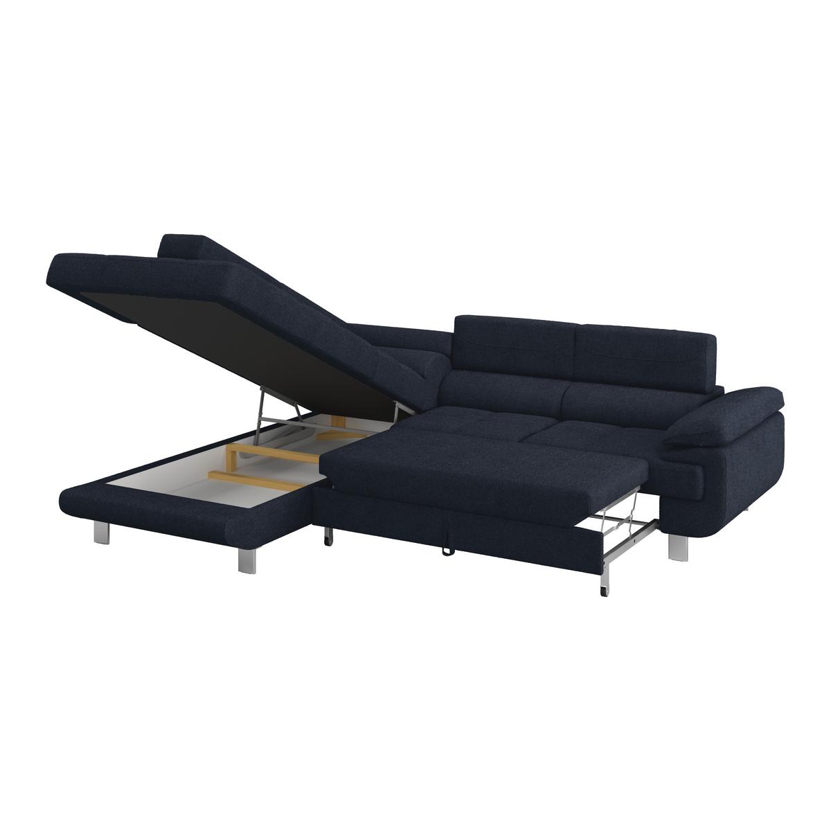 Ecksofa Savona - Dunkelblau, MODERN, Textil (230/270cm) - Ondega
