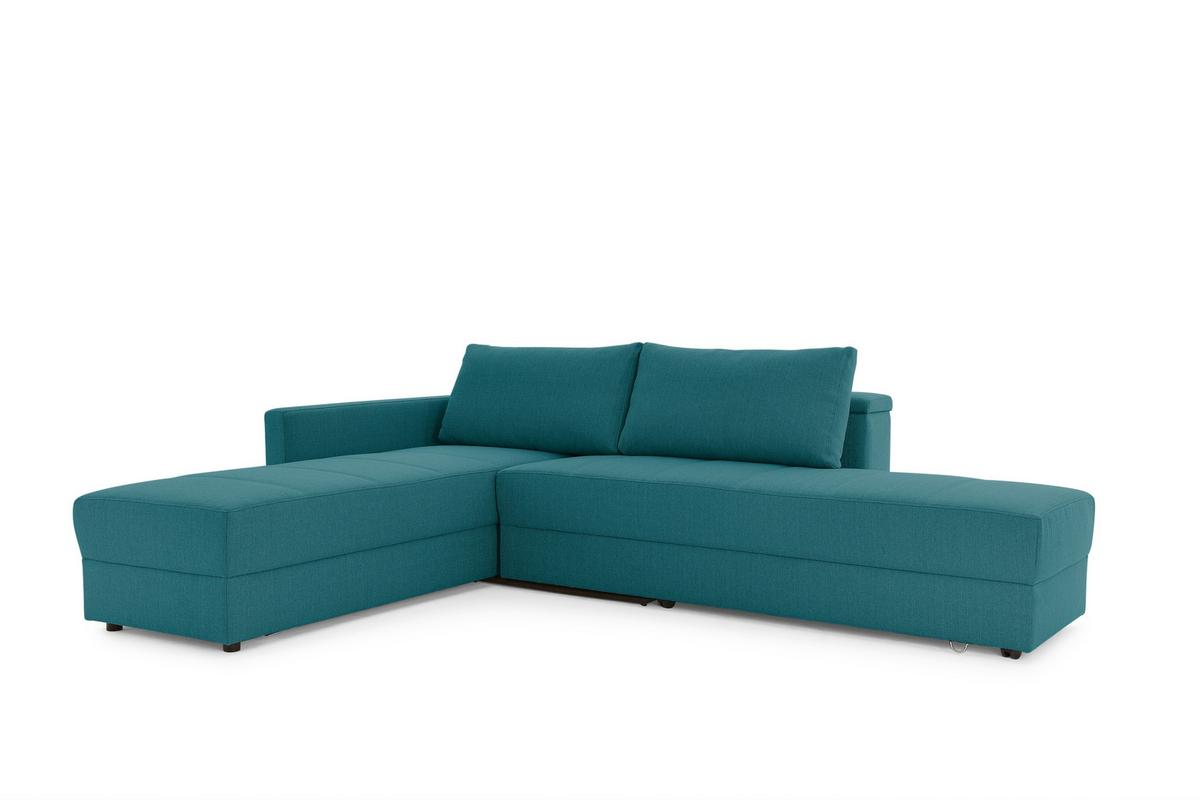 Ecksofa Looks IIi - Petrol/Schwarz, Design, Textil (287/229cm) - LOOKS by W.Joop