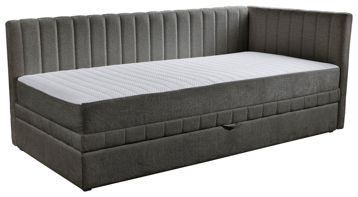 Schlafsofa Roma - Schwarz/Grau, Design, Textil (212/83/99cm) - MID.YOU