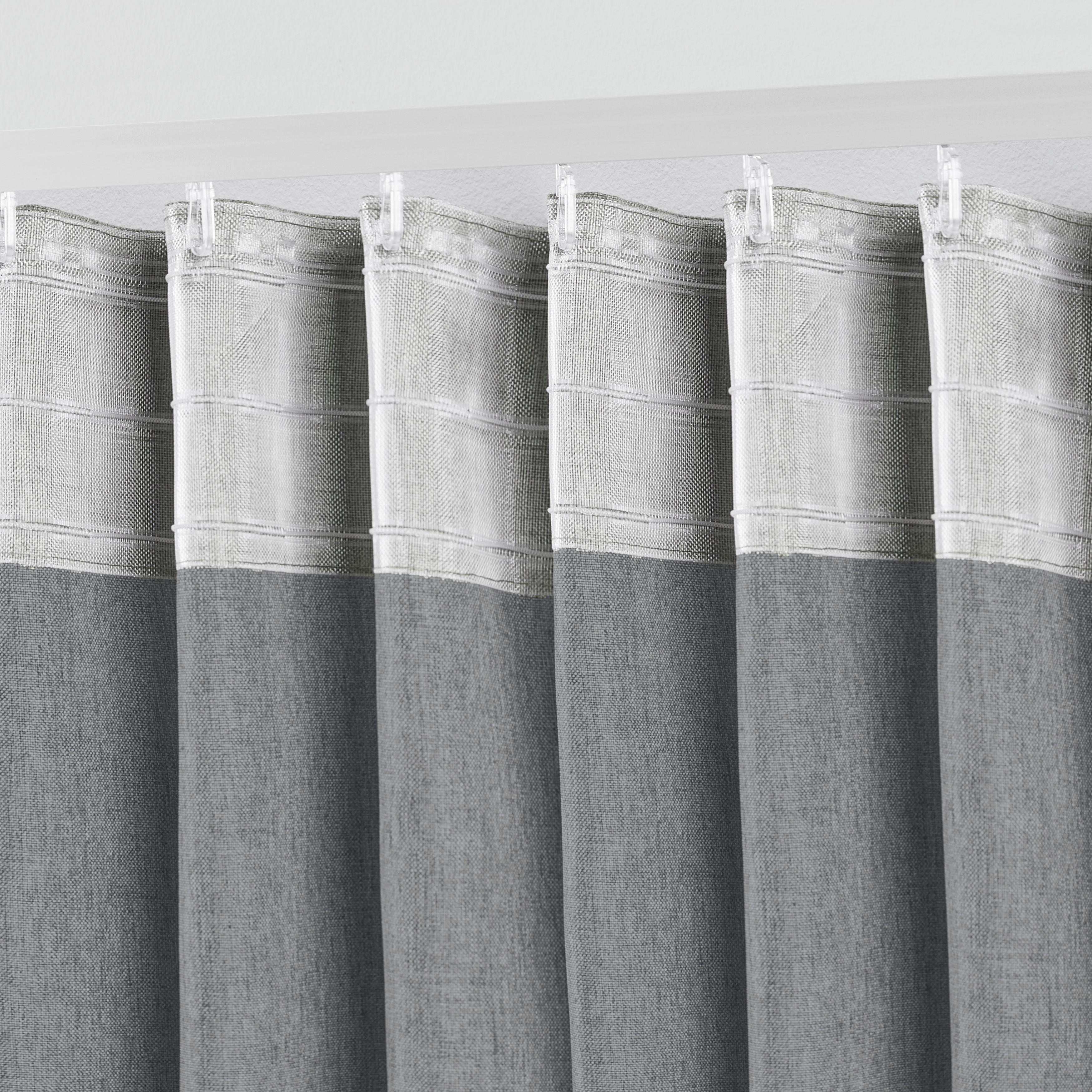 HOTOVÝ ZÁVĚS ULRICH -EXT- -TOP- - šedá, textil (135/245cm) - Modern Living