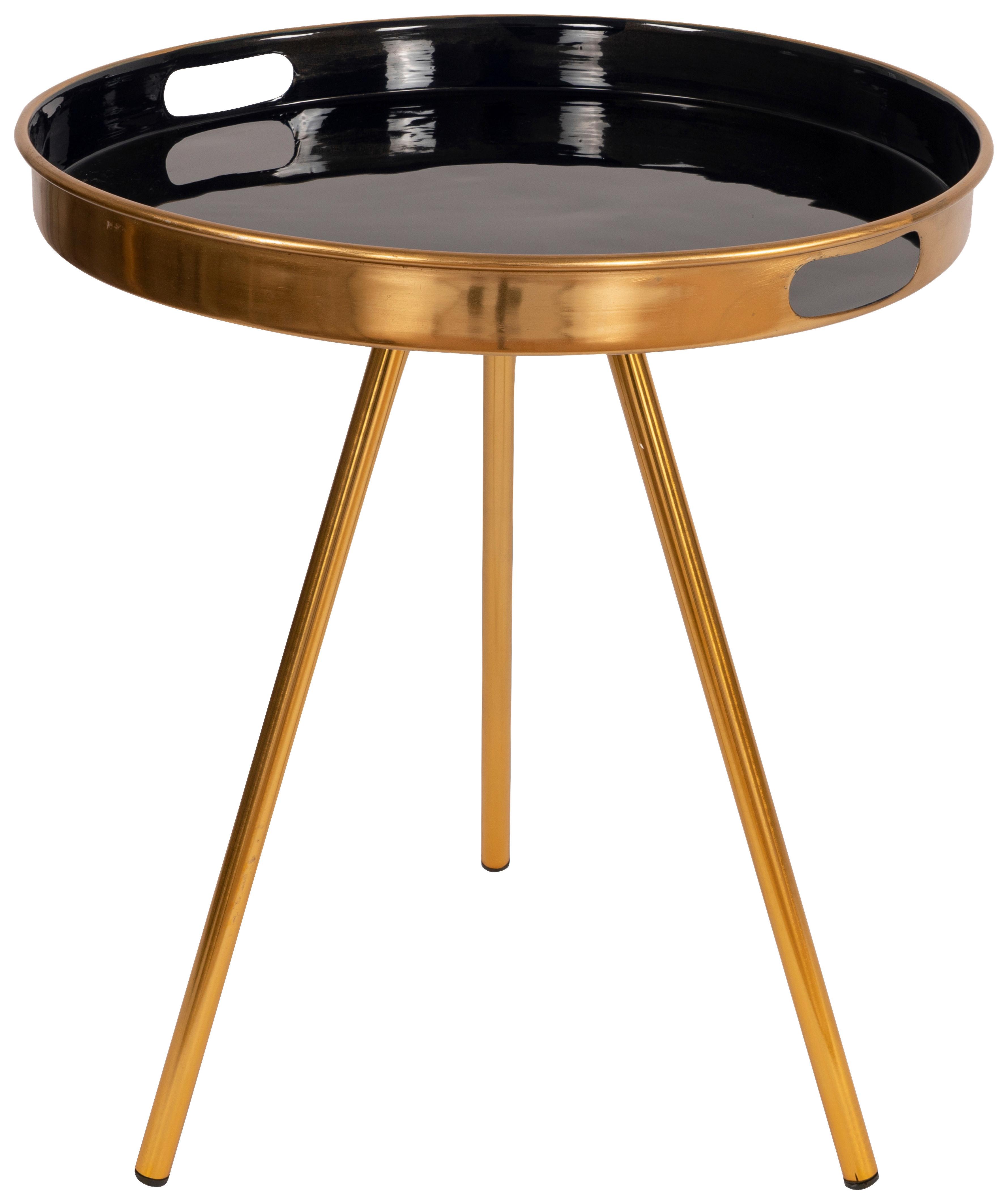 Beistelltisch Morrison 325 Dunkelblau/Goldfarben B: 47 cm - Goldfarben/Dunkelblau, Design, Metall (47/47/55cm) - Kayoom