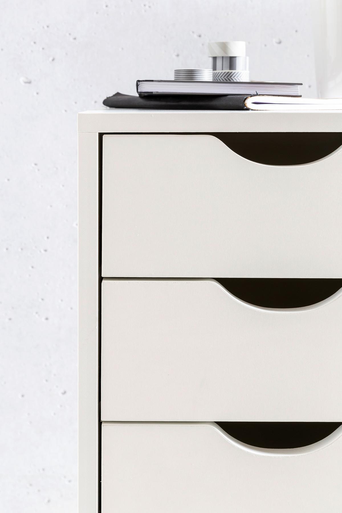 ROLLCONTAINER Weiß, B: 33 cm - Weiß, Design, Holzwerkstoff/Kunststoff (33/38/64cm) - MID.YOU