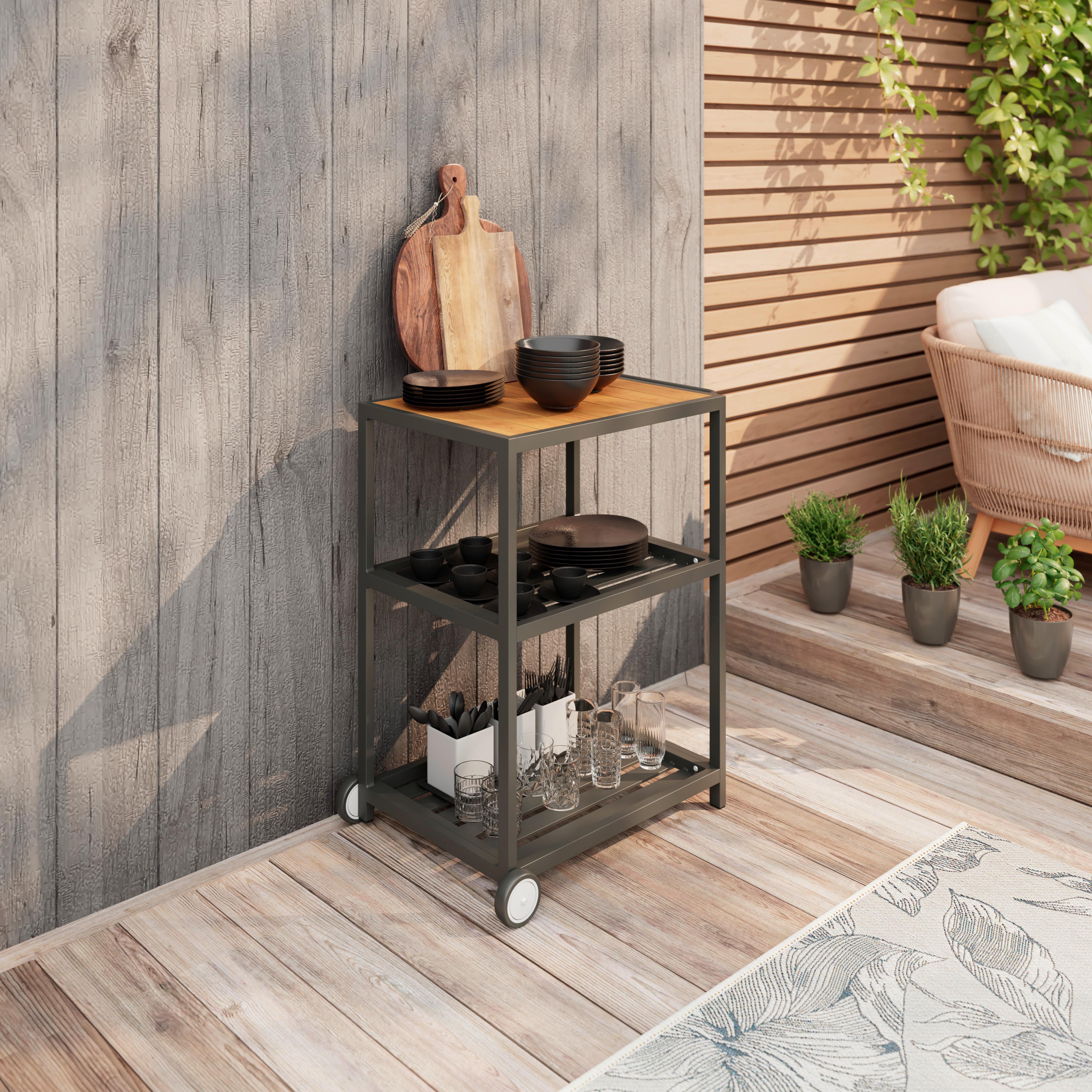 VENKOVNÍ KUCHYNĚ LEVI 1 - přírodní barvy/antracitová, Moderní, kov/plast (67cm)