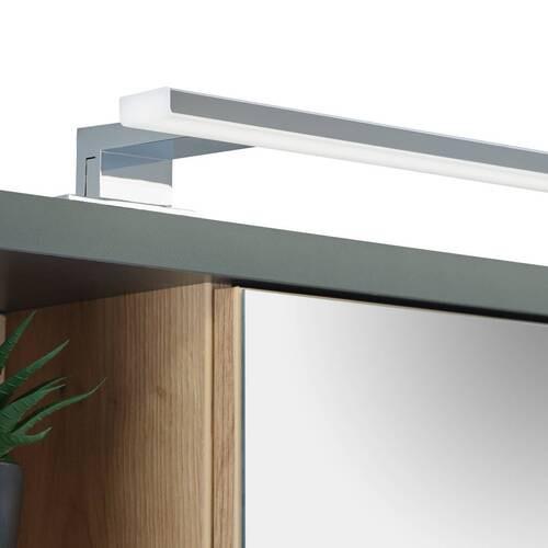 Spiegelschrank Camillo B: 110 Cm, Melamin Eichefarben - Anthrazit/Eiche Artisan, MODERN, Glas/Holzwerkstoff (110/74/20cm)