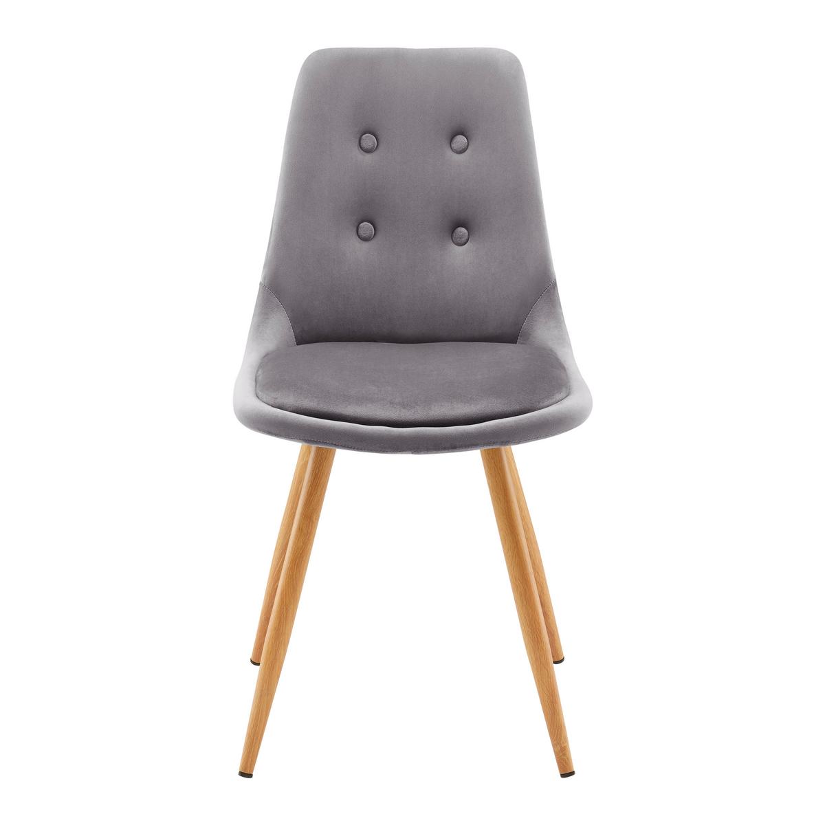 Jídelní židle IRIS - barvy dubu/tmavě šedá, Moderní, kov/textil (49/87/55cm) - Modern Living