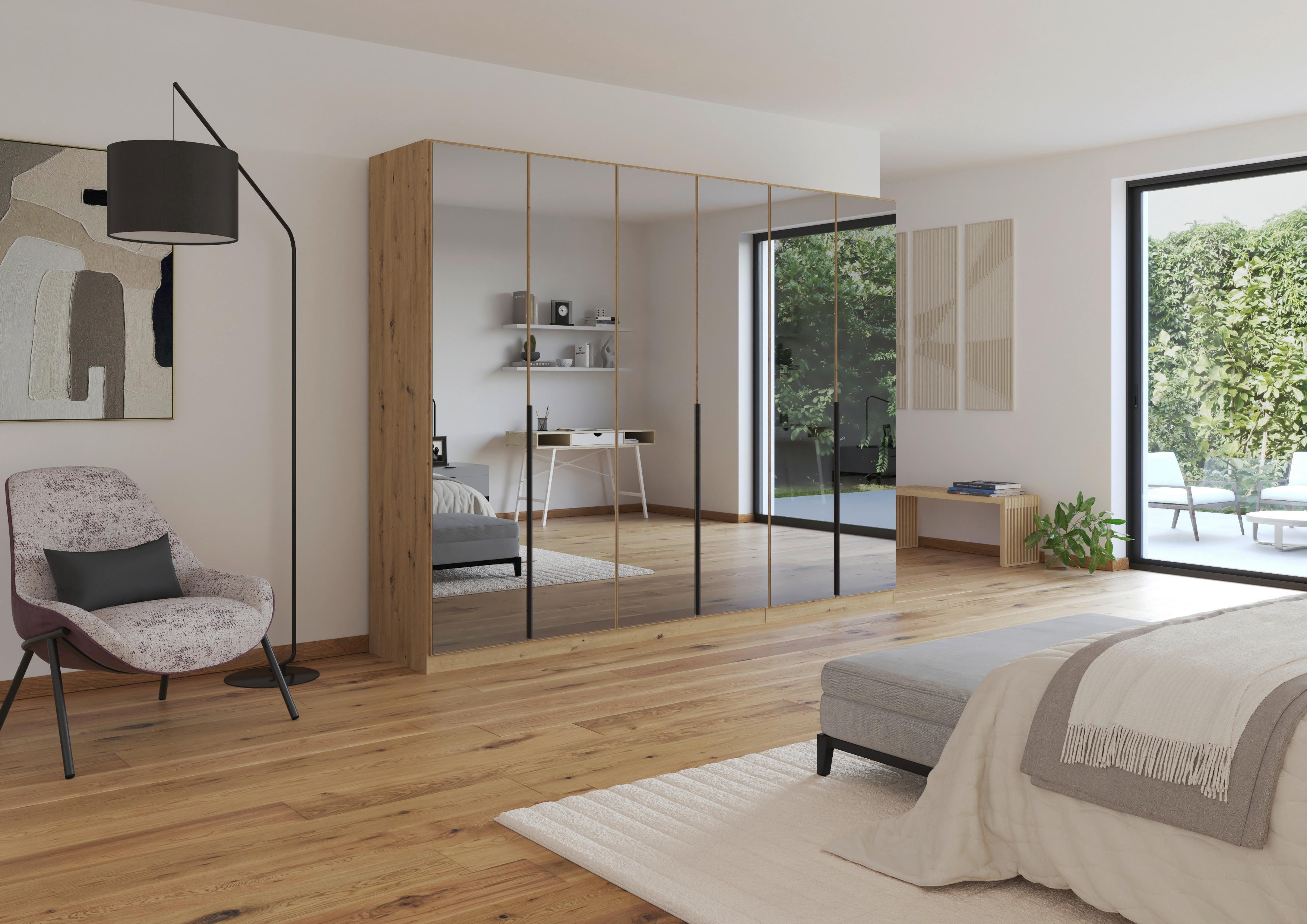 Drehtürenschrank Skyla Eiche Artisan/Glas B: 271 cm - Eiche Artisan, MODERN, Holzwerkstoff (271/210/54cm) - Rauch Möbel