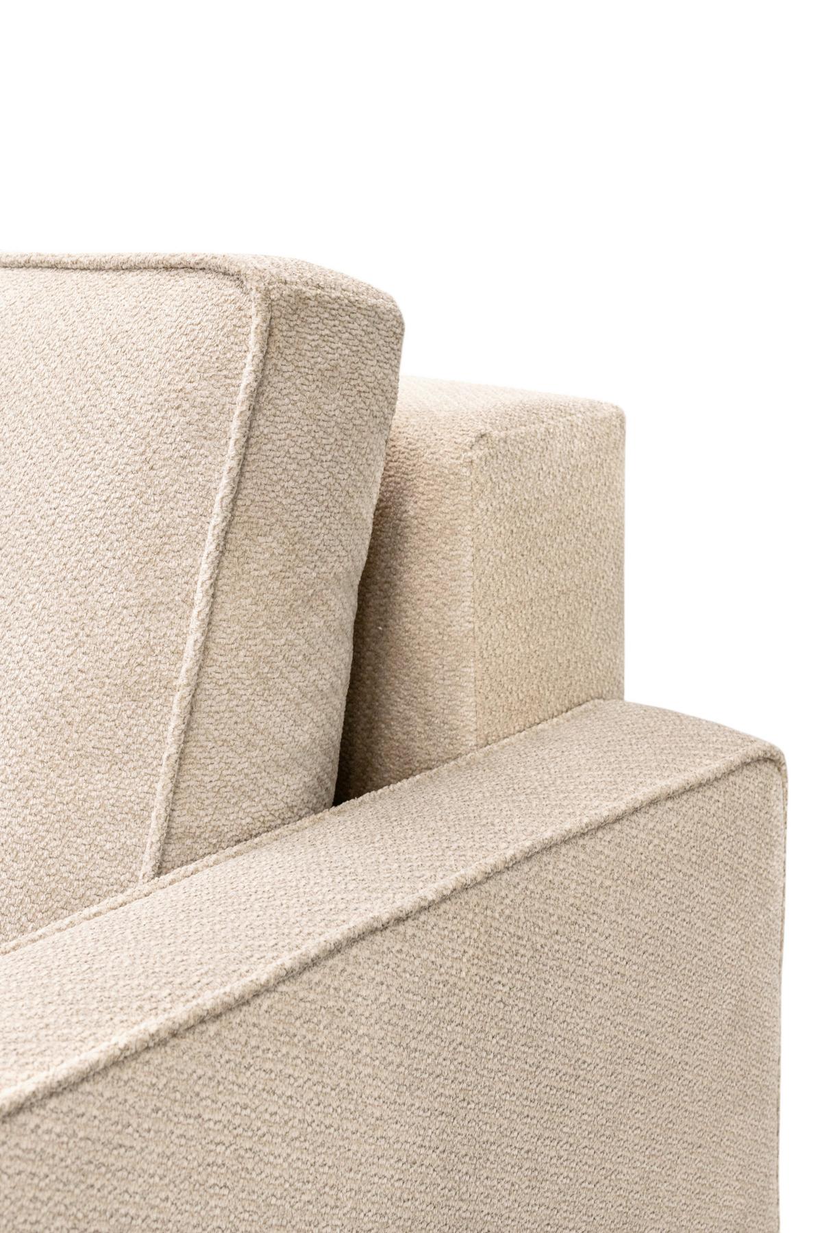 Rozkladacia pohovka NERA, béžová ženilka - béžová, Modern, textil/plast (232/90/100cm)
